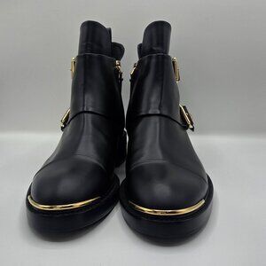 Women's Ankle Boots Black and Gold